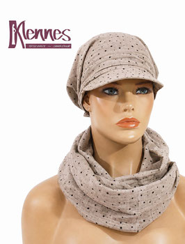 Schirmmütze Loop Schal Set taupe Mana