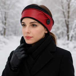 Damen Stirnband Leder rot Rosi