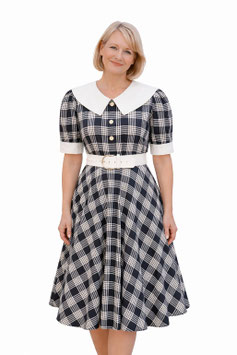 Vintage Kleid im 60er Jahre Stil Karokleid schwarz weiß