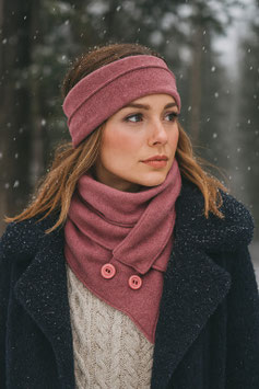 Stirnband Schal Set Fleece altrosa Jo