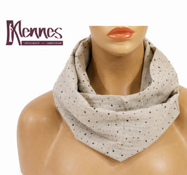 Loop Schal Musselin taupe kleine Tupfen Mana
