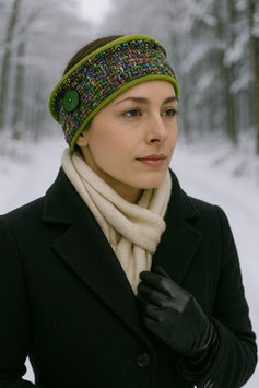 Stirnband Kragenschal Bouclè grüntöne Gabrielle