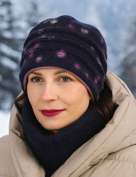 Damen Walkmütze blau Tupfen Belli