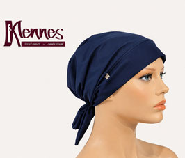 Damen Chemo Mütze Baumwolle blau Marina