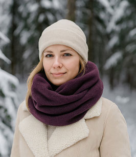 Loop Schal Fleece lila aubergine Verena