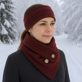 Stirnband Schal Set Fleece weinrot Ally
