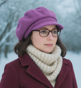 Ballonmütze Wolle flieder lila