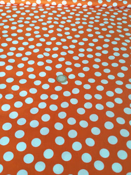 Baumwolle Tupfen orange Reststück 130 cm x 140 cm