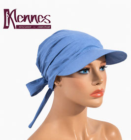 Damen Schirmmütze Bindemütze indigoblau Sari