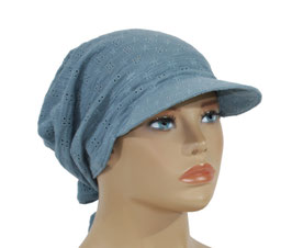 Schirmmütze Bandana Musselin taubenblau