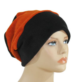 Damen Fleecemütze schwarz orange Poppy