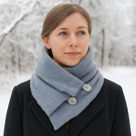 Fleeceschal Kurzschal eisblau blaugrau Fibi