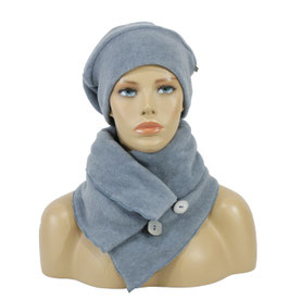 Beanie Schal Set Fleece eisblau Fibi