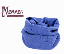 Loop Schal Musselin mit Lochstickerei Lavendel blau