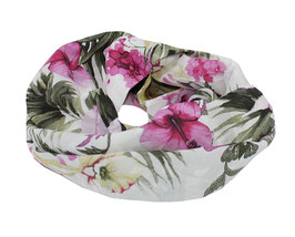 Loop Schal leicht Sommer Hibiskusblüte