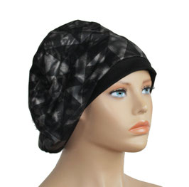 Damenbaskenmütze schwarz silbergrau