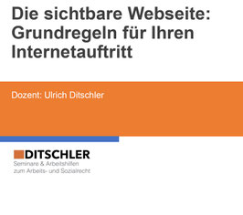 Die sichtbare Webseite: Grundregeln für Ihren Internetauftritt - Nr. 754