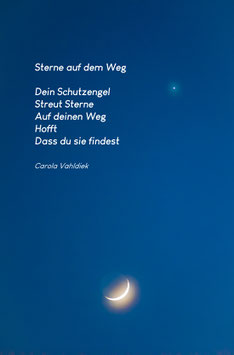 Textkarte "Sterne auf dem Weg"