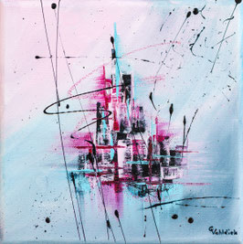 Malerei "Skyline in Pastell"