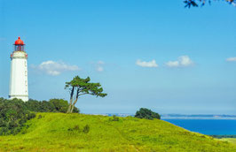 Leuchtturm Dornbusch und Blick auf die Ostsee, Hiddensee, Briefkarte