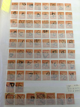 Le rare timbre taxe 30c. orange en multiple