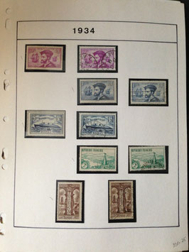 Collection de France neuve et oblitérée sur feuilles (PARTIE 1/2)