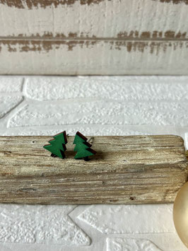 Tannenbaum-Ohrringe aus Holz "Oh Tannenbaum"