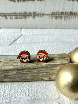 Weihnachtsmann-Ohrringe aus Holz "Santa Claus"