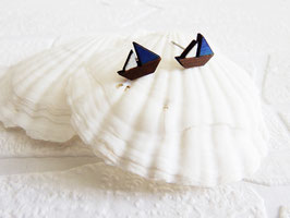 Segelboot-Ohrringe aus Holz "Marine Breeze"