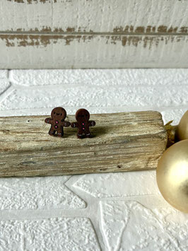 Lebkuchenmann-Ohrringe aus Holz "Gingerbread Man"