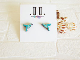 Origami-Ohrringe aus Holz "Lady Bird"