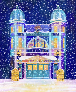 Snowy Night at Buxton Opera House Art Print