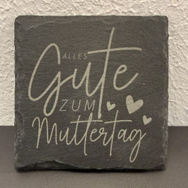 Schiefer-Untersetzer "Quadrat" - Muttertag 001