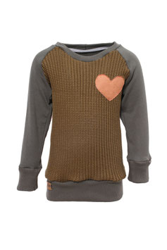 Guttellino Sweatshirt Herz Strick Olive