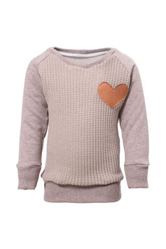 Guttellino Sweatshirt Herz Strick Taupe