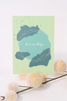 Postkarte "It's a boy"  DIN A6