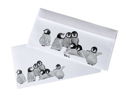 Kuvert-Set: 20 Briefumschläge Pinguingruppe