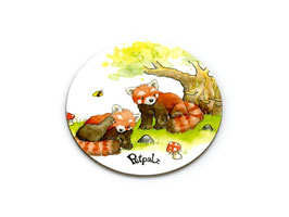 Untersetzer: Zwei Rote Pandas (rund)