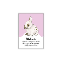 Kunstdruck mit Wunschtext: Mein Baby - Kaninchen