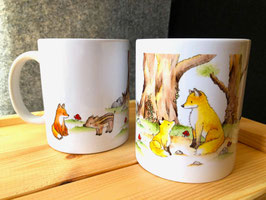 Tasse: Füchse im Wald