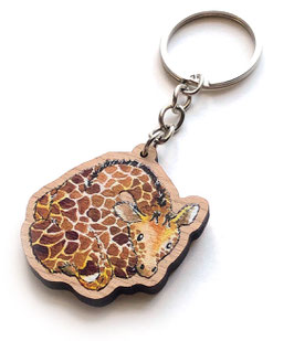 Schlüsselanhänger aus Kirschholz: Giraffe
