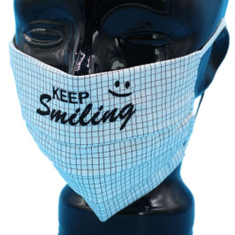 Behelfsmaske bestickt - "KEEP Smiling" - KEIN FFP