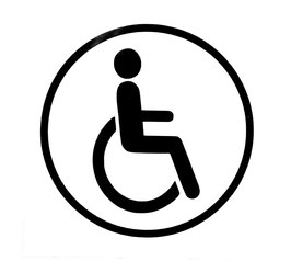 Aufkleber - WC Rollstuhl - rund