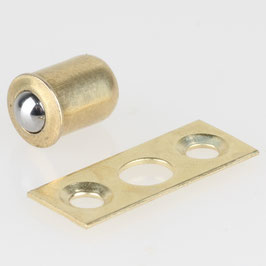 Häfele Kugelschnäpper | zum Einpressen, 7,5 x 6,5 mm, vermessingt, mit Schließblech