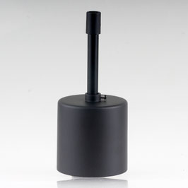 Lampen Deckenbaldachin 62x63mm Zylinderform Metall schwarz mit Pendelrohr und Zugentlastung Kunststoff