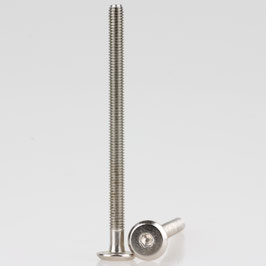 Häfele Flachkopfschraube M6 x 90 mm Innensechskant SW4 – vernickelte Schraube ohne Spitze für Möbelbeschläge
