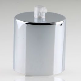 Lampen Deckenbaldachin 62x63mm Zylinderform Metall verchromt mit Zugentlastung Kunststoff transparent