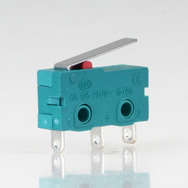 Mikroschalter 1-polig Grün mit geradem Hebel 16 mm – ON-(ON), 5 A / 250 V