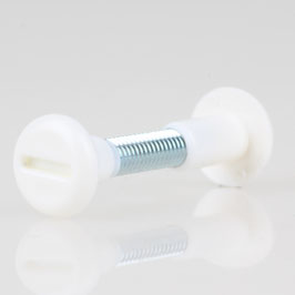 Häfele Möbel-Verbindungsschraube M6 x 34 mm mit weißer Kunststoffhülse – Schlitzkopf für 8 mm Bohrungen