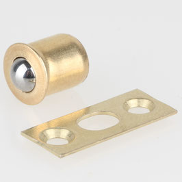 Häfele Kugelschnäpper | zum Einpressen, 8,5 x 8 mm, vermessingt, mit Schließblech